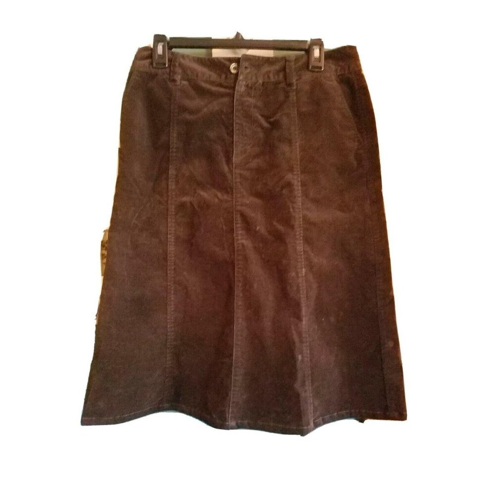 Eddie Bauer Brown Corduroy A-Line Skirt